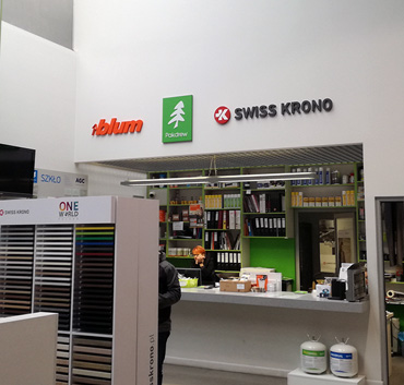 Blum, Pakdrew, Swiss Kron oznakowanie stoiska