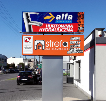 Alfa, Strefa Zamieszkania - tablice reklamowe