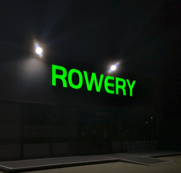 Rowery litery zewnętrzne podświetlenie